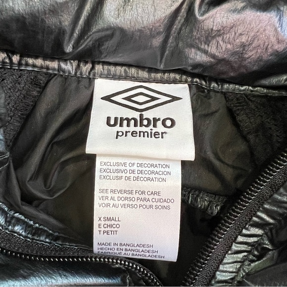 NWT UMBRO Windbreaker Light Jacket Hood Black Iridescent Crop Cropped - Picture 8 of 10